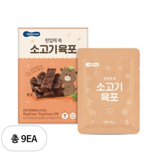 베베쿡 한입에 쏙 소고기 육포 2p, 9개, 30g