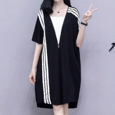 엘레스 여성티셔츠 빅사이즈 루즈핏 자체제작 반팔티셔츠 티셔츠 가디건 여성반팔티 반팔 티셔츠