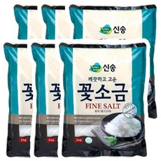 신송식품 꽃소금 3Kg, 6개