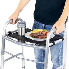 접이식 워커용 바이브 워커 트레이 컵 홀더 포함 성인용 모빌리티 액세서리 표준 워커에 적합 노인용 용 미끄럼 방지 매트 탈착식 및 간편한 조립블랙, 1개