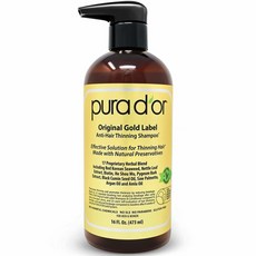 (미국직배) 퓨라도어 퓨라도르 오리지날 골드라벨 샴푸 473ml PURADOR Original Gold Label Anti-Thinning Shampoo Clinically, 1개