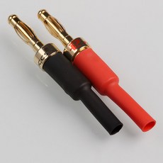 4PCS 골드 스피커 바나나 플러그 케이블 와이어 어댑터 플러그 열 수축 튜브 키트와 뮤지컬 오디오에 대 한 구리 스트레이트 커넥터