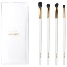 Lucy&Co. 眼影刷四件組, 必備刷型眼妝刷,刷毛不易變形, 白色, 1組