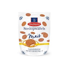 DAELMANS Stroopwafels 더치 와플 소프트 토스트 꿀 사무실 간식 미니 사이즈 코셔 유제품 네덜란드에서 제작 파우치 1개 150g(5.3온스), Honey