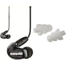 Shure AONIC 215 유선 소음 차단 이어버드 선명한 사운드 검정색 및 RMCE-UNI 분리형 SE 이어폰용 범용 통신 케이블, Black_Gen 3 | Earphones + Slee, 1개