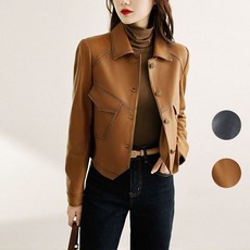 가죽 자켓 여성 단추 단추 루즈 캐주얼 상의 외투