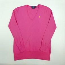 폴로랄프로렌 포니 구제 XS 여자 핑크 브이넥 니트