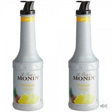 미국 Monin Pineapple Fruit Puree 모닌 파인애플 후르츠 퓨레 과일 시럽 33.8oz(1L) 2팩