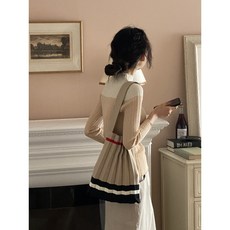 COZY Small woman neat cotton casual shoulder bag 플리츠백 니트백 미니주름백