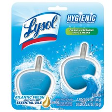 Lysol 하이제닉 오토매틱 화장실 변기 클리너 아틀랜틱 프레시, 40g, 2개입