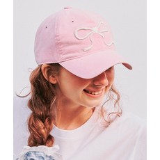 RONRON HEART RIBBON BALL CAP PINK IVORY