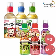 웅진식품 코코몽음료 6종 모음 200ml 12+12펫 택2, 코코몽 사과 12펫/코코몽 사과 12펫