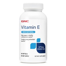GNC 100% 천연 비타민 E 1000 IU 60정 (소프트젤) Vitamin 60caps, 1개