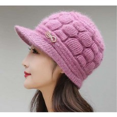중년여성 겨울 기모 챙모자 아줌마 캡 털 모자