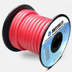 세인테크 실리콘 케이블 전선 10 12 16 18 20 22 AWG SQ DIY 배선 차량 자동차 배터리, 10AWG, 빨강(Red), 7m, 1개