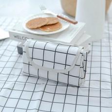 감성 피크닉 매트 PVC 방수 원단 캠핑 대형 돗자리, M, 화이트_빅체크