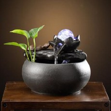 미니분수대 인공폭포 심플 세라믹 순환 물놀이 사무실 거실 테이블 분수 선의 미경관 어항, 01 재원이 풍부하다.