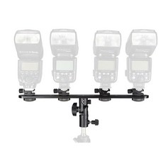 중핫슈쿼드 4중 콜드슈 카메라 쿼드러플 브라켓 조명 플래쉬 QW4107CF, 1개, 1개