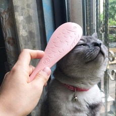 반려묘 털관리 힐링 브러쉬 고양이 마사지 브러쉬, 그레이