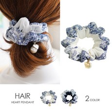 kirakirashop 진주 하트 펜던트 헤어끈 AHB1628