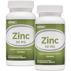 GNC 킬레이티드 아연 Zinc 30mg 100정 x 2통, 2개