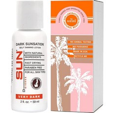 Sun Laboratories By Giesee Dark Sunsation 선리스 태닝 로션 56.7g(2oz) - 여행용 사이즈 선리스 태닝 로션 셀프 태너 인스턴트 셀프