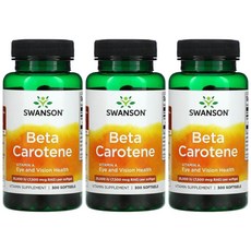 스완슨 베타카로틴 카로티노이드 25000IU 300정 3병 비타민A Beta Carotene, 3개