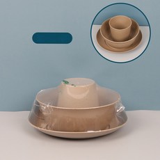 밥 껍질 분해성 일회용 식기 그릇 젓가락 세트 4 종 3 연회 상업 환경 보호 두꺼운, 7 Rice Husk three-in-one Bowl, 1개