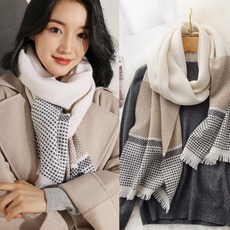 others 마리 아 구치 (MARJA KURKI) 울 스카프 숄 녀 가을 겨울 에 도 머플러 프린트 디자인 무언 의 기다 림 그레이