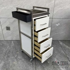 준무역 미용 츄레이 가위정리함 오렌지 원목 가위 바버샵 화이트 웨건, 상세페이지 참고, 1개