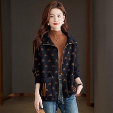 여성 코트 가디건 집업 모직 지퍼 여자 여친 봄 캐주얼 니트 가을