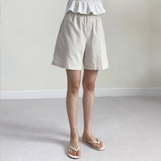 린넨 밴딩 반바지 코튼 여름 바지 남여 공용 데일리 팬츠 바캉스룩