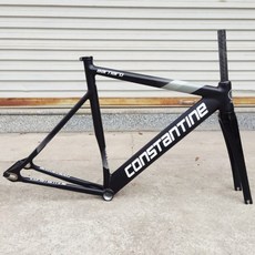 Constantine 6061-T6 알루미늄 고정 기어 자전거 프레임 세트 카본 포크에는 헤드셋 시트 포스트 클램프가 포함됩니다., 51cm, 검은 색, 1개