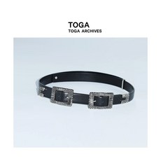 일본 토가 TOGA TOO 남성 가죽 벨트 남성 패션 벨트 2컬러 DOUBLE SQUARE BUCKLE BELT