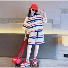 아이짱 초등학생 여아 여름 반팔티셔츠+반바지 상하세트 140~170 이짱 초등학생 여아 여름 반팔티셔츠+반바지 상하세트 140~170