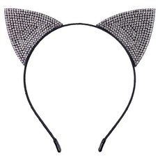 Bonnie Z. Leonardo 고양이 크리스탈 보니 레오나르도 라인스톤 귀 머리띠 Q1700477, A-Cat Ears, 1개