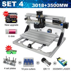 Cnc 3018 미니 레이저 조각 기계 diy 취미 절단 도구 레이저 조각사 er11 grbl 목재 pcb pvc 미니 cnc 라우, 04 Wiht 3500mW_01 No Offline control