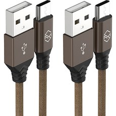 신지모루 USB-C 타입 더치 패브릭 케이블, 1m, 브라운, 2개입