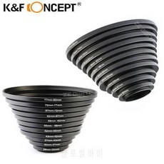 K & F CONCEPT 11pcs 26 ~ 82mm DSLR 카메라 메탈 스텝 업 링 어댑터 스테핑, 상세내용참조