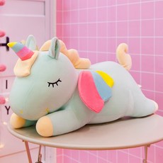대형 초대형 모찌인형 안고자는인형 바디 필로우 애착 인형 수면 유니콘, 그린-유니콘