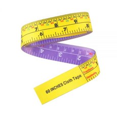 천 줄자 다용도 60인치 양면 분수 인치 십진 엔지니어 눈금 5피트 152cm(흰색 노란색), 보라색과 노란색