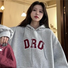 게으른 바람 회색 후드 스웨터 여성 의류 디자인 틈새 양털 두꺼운 느슨한 탑 코트