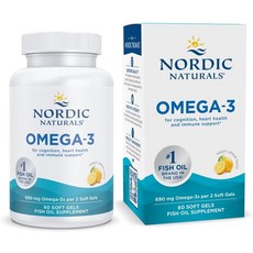 식물성오메가3 Nordic Naturals 오메가-3 레몬 맛 - 90 소프트 젤 690mg EPA 및 DHA 45회분