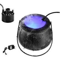 무대 안개 머신 할로윈 연기 기계 LED 가습기 메이커 색상 변경 마녀 냄비 파티 장식 소품 플라스틱 EU 플러그