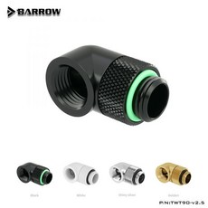 컴퓨터 쿨링 배로우 G1/4 quot90 도 팔꿈치 회전 커넥터 피팅 360 TWT90-v2.5, [03] White, 03 White