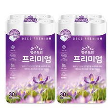 행운드림 프리미엄 3겹 30롤 25m x 2팩 천연펄프 물에 잘 풀리는 화장지