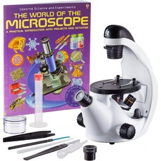 IQCrew by AmScope Kids 반전 현미경 세트 슬라이드 준비 키트와 책의 세계 Science Discovery Series