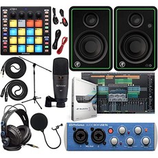 PreSonus AudioBox 96 오디오 인터페이스 완벽한 Studio 키트 Studio One Artist 소프트웨어 패키지 ATOM Midi 프로덕션 패드 컨트롤러 Mackie CR3-X와 쌍 스튜디오 모니터 1 4 "TRS-TRS 악기 케이블, 본상품