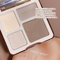 그루밍 컨투어 섀도우 브론저 매트 쉬머 얼굴 조각사 쉐이딩 컨투어링 파우더 팔레트 메이크업 4 색, 1개, 02 2