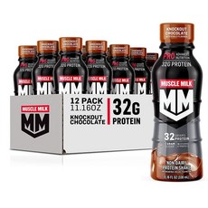 MUSCLE MILK Pro Protein Shake Chocolate 머슬밀크 프로 프로틴 단백질 쉐이크 초콜렛 11.16 fl oz 330ml 12개입, 12개